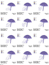 Alphabet Ombrella Embroidery Designs – Complete A to Z Set